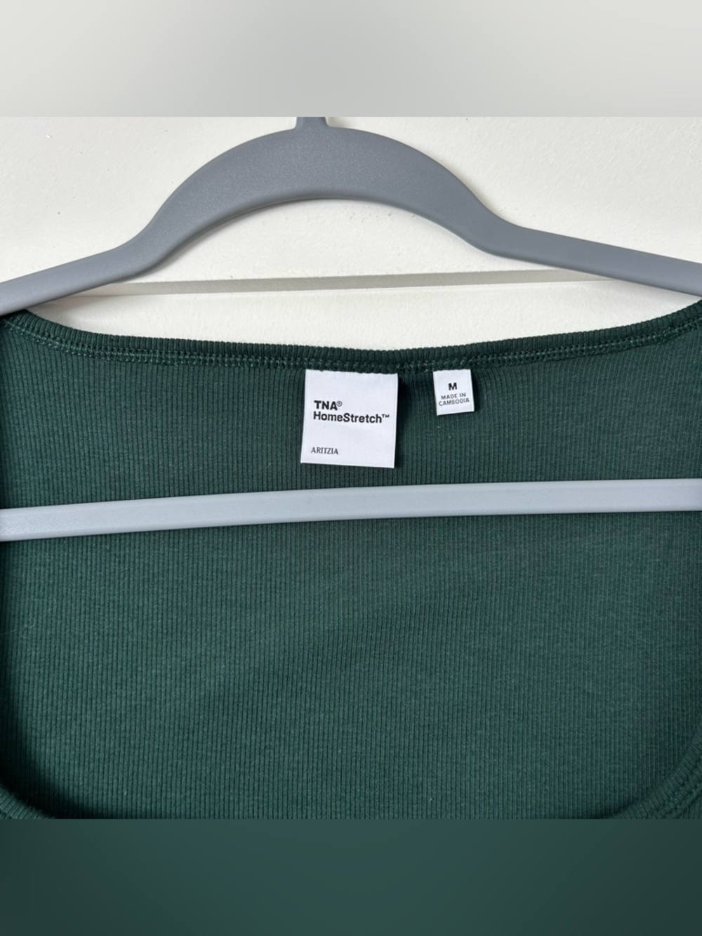 Aritzia HomeStretch™ Rib Squareneck Longsleeve Green Size Medium - Picture 5 of 8